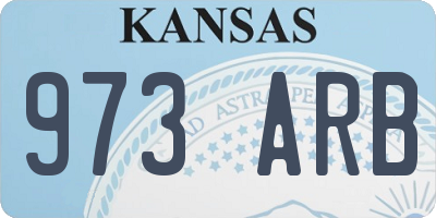 KS license plate 973ARB
