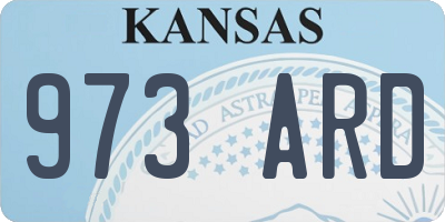 KS license plate 973ARD