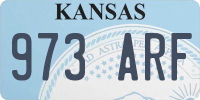 KS license plate 973ARF