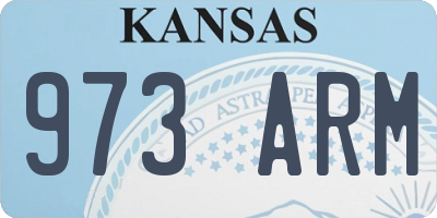 KS license plate 973ARM