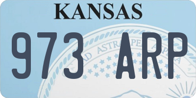 KS license plate 973ARP