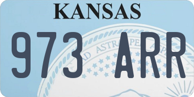KS license plate 973ARR