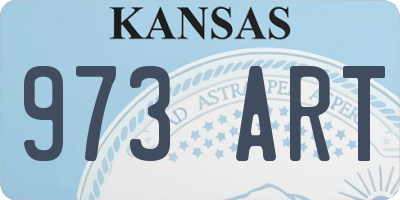 KS license plate 973ART