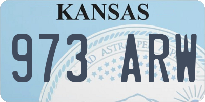 KS license plate 973ARW