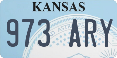 KS license plate 973ARY