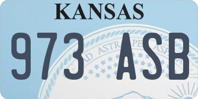 KS license plate 973ASB