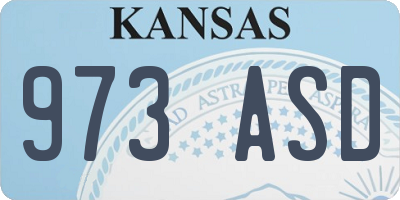 KS license plate 973ASD
