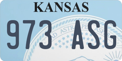 KS license plate 973ASG