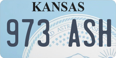KS license plate 973ASH