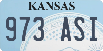 KS license plate 973ASI
