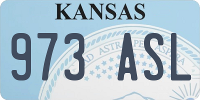 KS license plate 973ASL