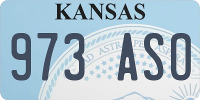 KS license plate 973ASO
