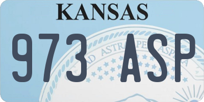 KS license plate 973ASP