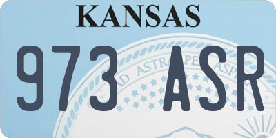 KS license plate 973ASR