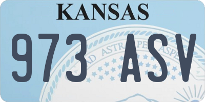 KS license plate 973ASV