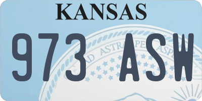 KS license plate 973ASW