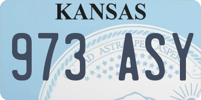 KS license plate 973ASY