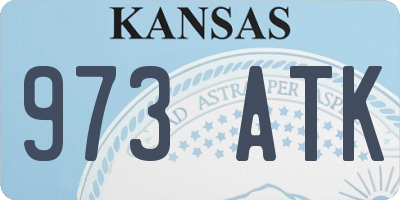KS license plate 973ATK