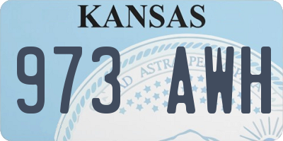 KS license plate 973AWH