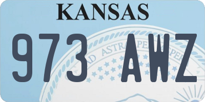 KS license plate 973AWZ