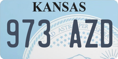 KS license plate 973AZD
