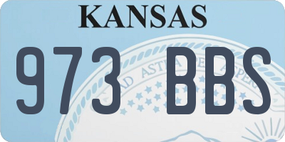 KS license plate 973BBS
