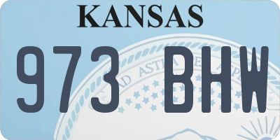 KS license plate 973BHW