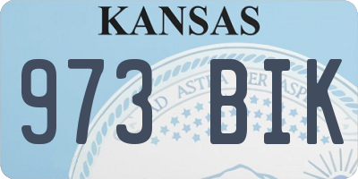 KS license plate 973BIK