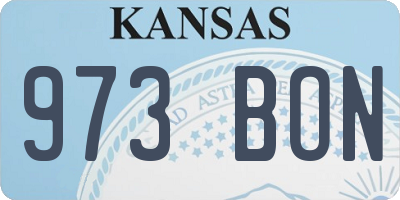 KS license plate 973BON