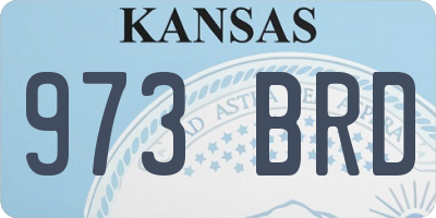 KS license plate 973BRD