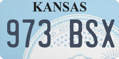 KS license plate 973BSX