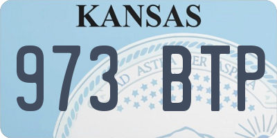 KS license plate 973BTP