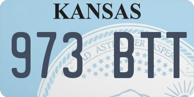 KS license plate 973BTT