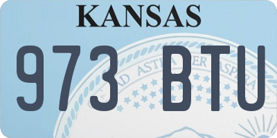 KS license plate 973BTU