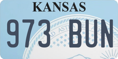 KS license plate 973BUN