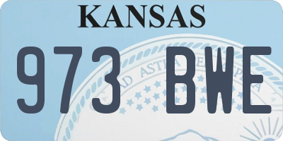 KS license plate 973BWE