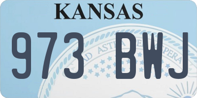 KS license plate 973BWJ