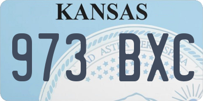 KS license plate 973BXC