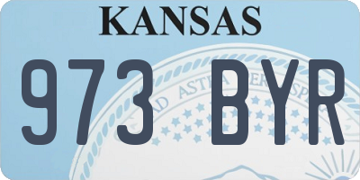 KS license plate 973BYR