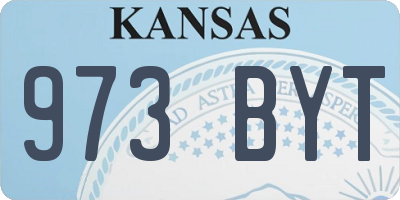 KS license plate 973BYT
