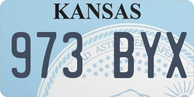 KS license plate 973BYX
