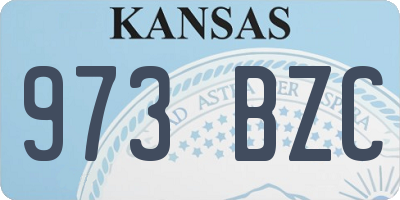 KS license plate 973BZC