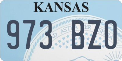 KS license plate 973BZO