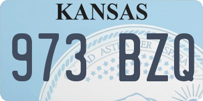 KS license plate 973BZQ
