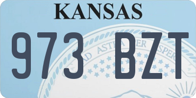 KS license plate 973BZT