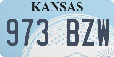 KS license plate 973BZW
