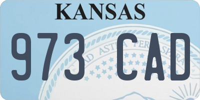 KS license plate 973CAD