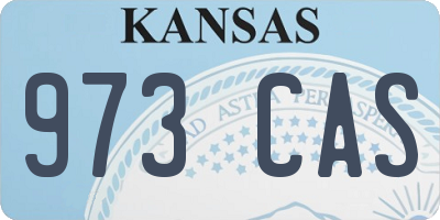KS license plate 973CAS