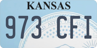 KS license plate 973CFI