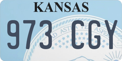 KS license plate 973CGY